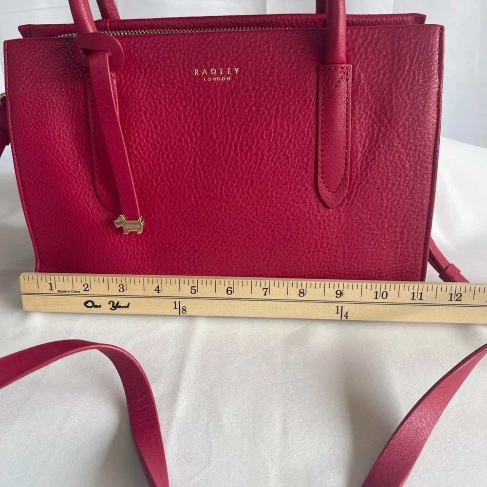RADLEY LONDON Red Leather Structured Satchel - Picture 10 of 10